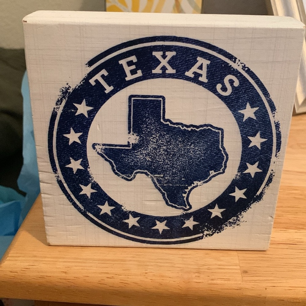 Texas state stamp square sign